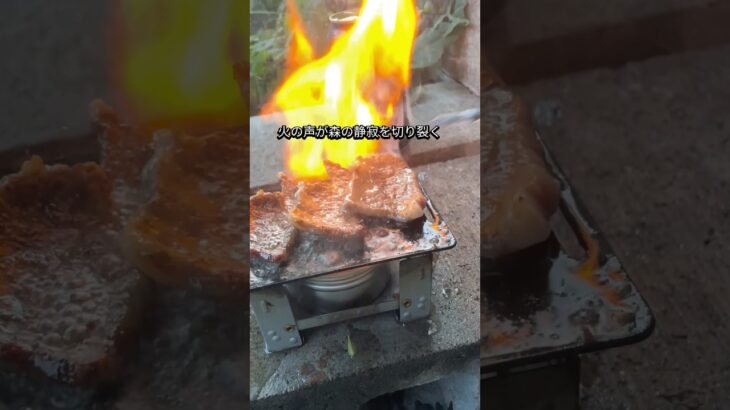 【キャンプ飯】火柱が立つ、無骨なソロ焼肉 #shorts #キャンプ飯 #ソロキャンプ #焼肉