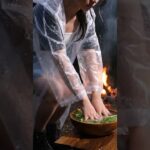 雨のキャンプで料理