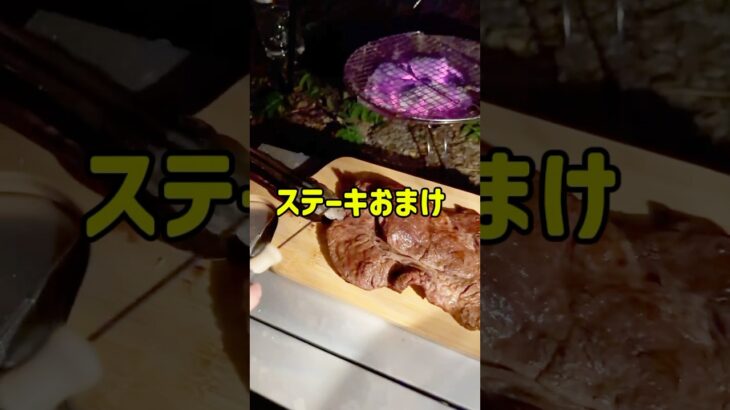 おまけ、ステーキ落ちる#ステーキ #キャンプ #キャンプ初心者