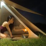 雨の森で女子ソロキャンプ⛈️ 雷雨と大雨のASMR