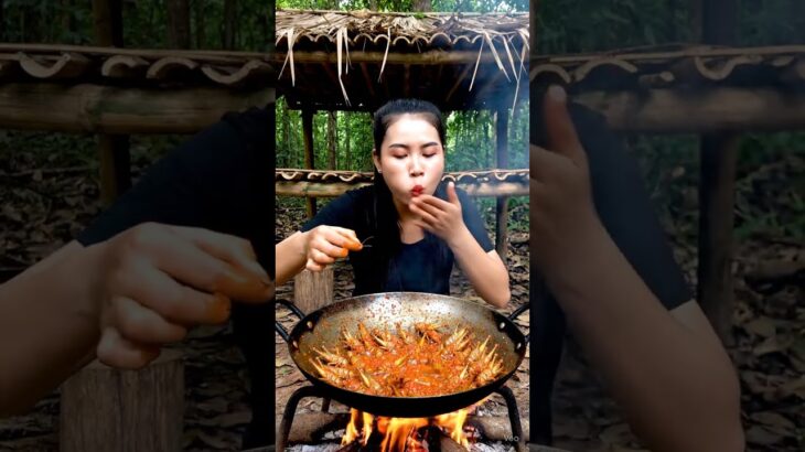 サバイバル技術：深い森で美味しい料理を作る #food #cook