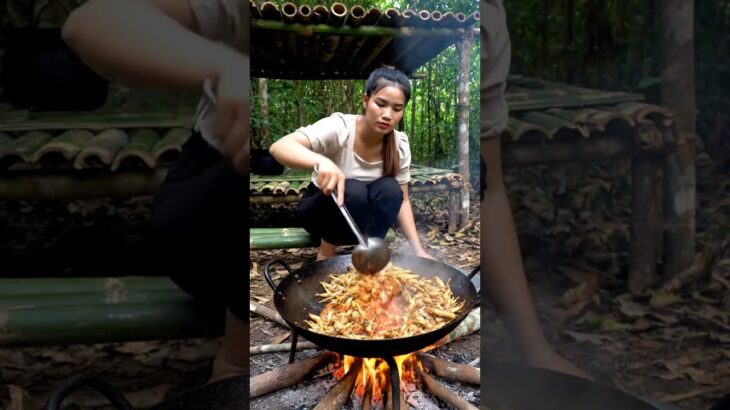 サバイバル技術：深い森で美味しい料理を作る #food #cook