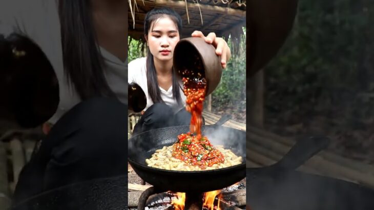 サバイバル技術：深い森で美味しい料理を作る #food #cook #foodie