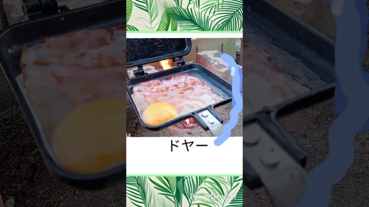 【庭キャンプ飯】庭キャン初心者がベーコン目玉焼きを作ってみたが作れるのか！？ #家キャン #アウトドア #庭キャンプ #キャンプ飯 #shorts #庭キャン