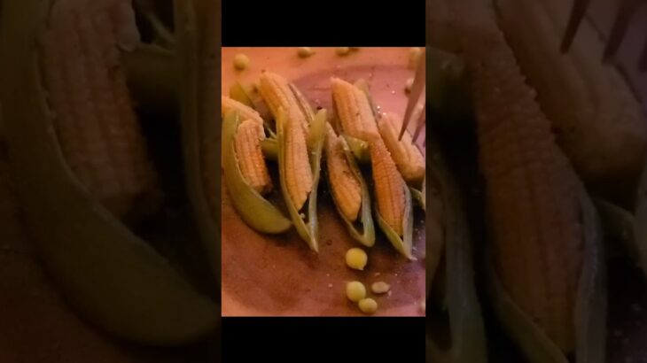 スナップエンドウとベビーコーンのもろこし仕立て #レシピ #キャンプ飯 #料理 #アウトドアグルメ #焚き火キッチン #キャンプ #簡単 #アウトドア #おつまみ