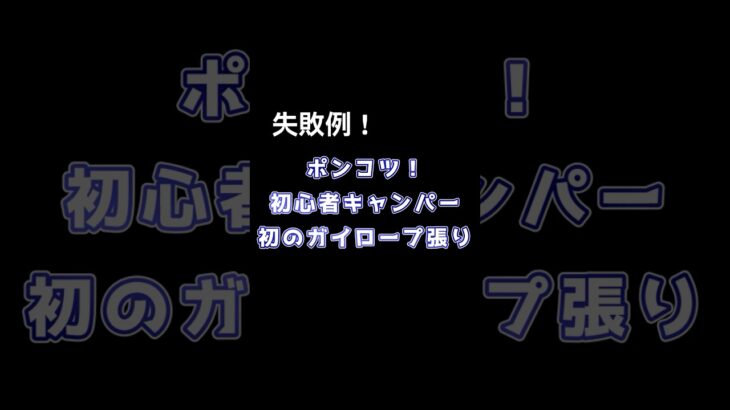 失敗！初めてガイロープ張ったらこうなる。