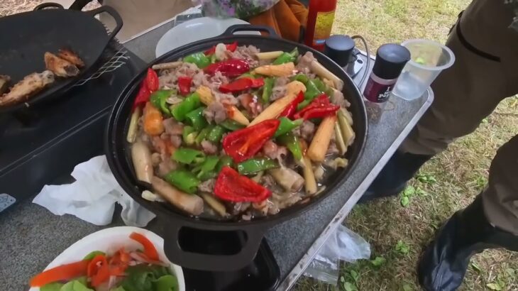じいさん達のベトナム料理キャンプ。買い出し、キャンプ前の担々麺、拳銃乱射を含みます。