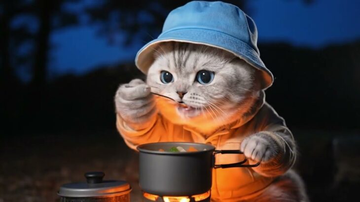 森の夜に包まれて…ミカンの小さなキャンプ物語