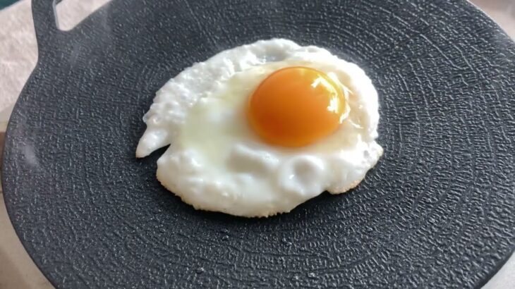 家で1人キャンプ料理　卵焼き
