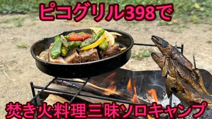 ピコグリル398で焚き火料理三昧ソロキャンプ