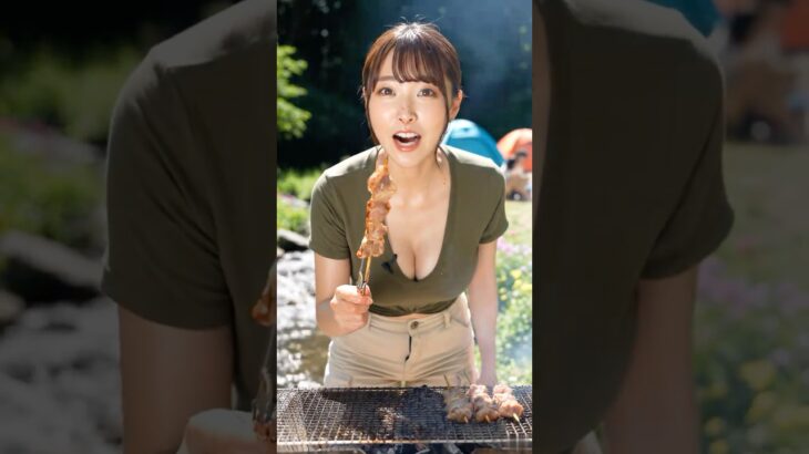 焚き火の音とBBQの香り。彼女のソロキャンプ #焚き火 #ソロキャンプ #手作りごはん