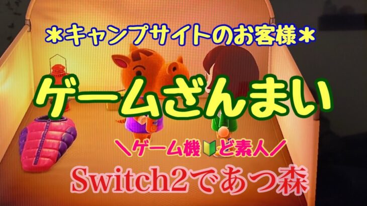 キャンプサイトのお客様とゲーム三昧＊ゲーム初心者 Switch2で「あつまれどうぶつの森 」