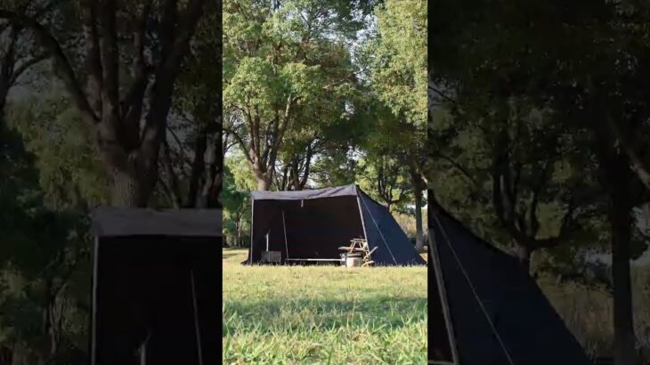 【設営動画】TOMOUNT ブラックシェルターテント #シェルターテント #テント #キャンプ道具