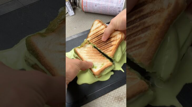 トライしてみた🍵  #キャンプ飯  #アウトドアグルメ #簡単レシピ  #簡単料理  #アレンジレシピ #飯テロ #cooking #ホットサンドメーカー
