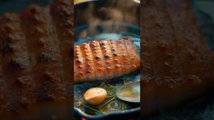 モスリザードのステーキ　命を美味しくいただきます【転生キャンプ飯】 #料理 #food #cooking #キャンプ飯 #異世界