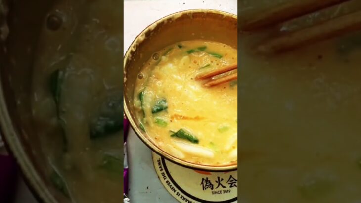 燃えろ!炎の料理人、博多名物山芋鉄板#ソロキャンプ#jimny#焚火#bonfire