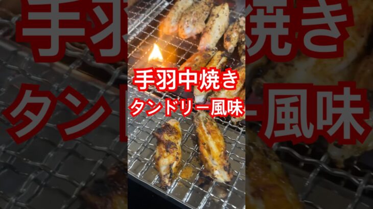 イワタニの炙りやで手羽中を焼く#shorts #料理 #アウトドアグルメ #cooking #焼肉 #bbq #タンドリーチキン #あみ焼き#キャンプ飯 #ひとり飯 #おつまみ