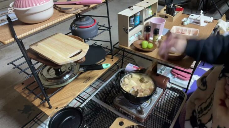 【車庫キャンプ】④初心者女子キャンプ