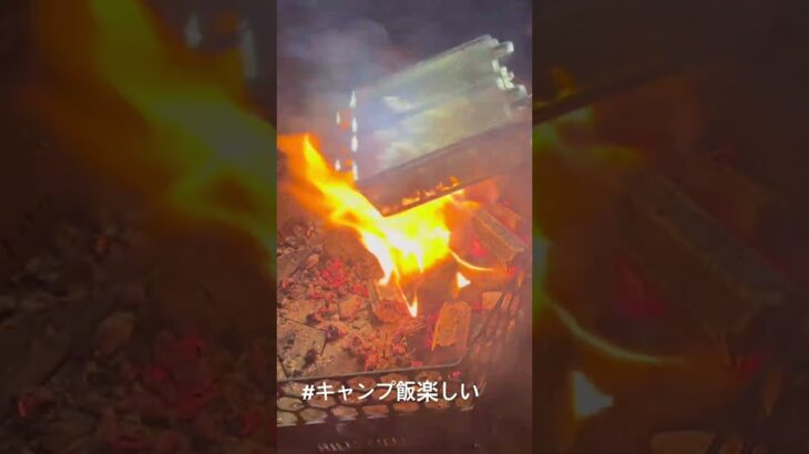 #キャンプ飯楽しい#炭火料理#燃える🔥