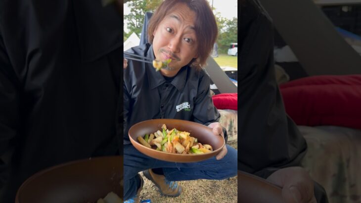 ちくわとアスパラとじゃがいもの明太バター！#飯テロ #料理 #キャンプ #キャンプ飯 #夫婦