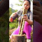⏱️🌲She created this in the deep forest in just 3 minutes!#camping #survival#survivalskills #outdoors