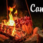 炉端焼きで肉の串焼きキャンプ