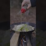 【キャンプ飯】山で塩ダレチャーハン⛰️ #キャンプ飯  #焚き火料理